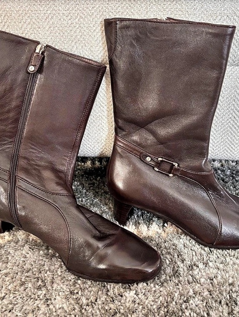 Cole Haan Leather Heeled Boots US 8 B Brown